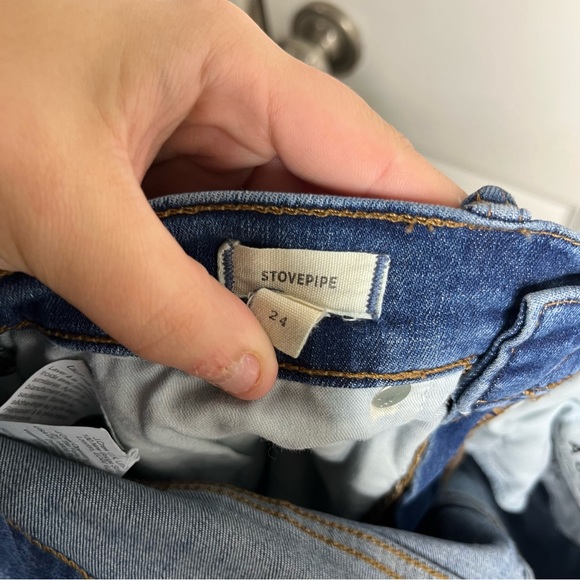 Madewell Stovepipe High Rise Crop Raw Hem Straight Leg Jeans Size 24 - Picture 7 of 10